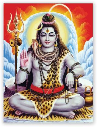 Hindu God Lord Shiva Digital Photo Poster With Uv Textured Room Decoration 0359 Fine Art Print