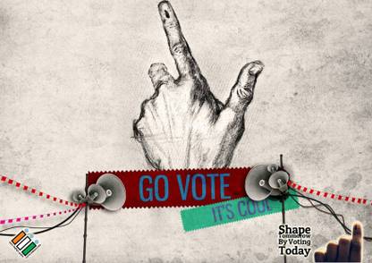 Election Vote-Go Vote Its cool A4 Poster (Pack of 2) on Art Paper for Vote Election Campaign Fine Art Print