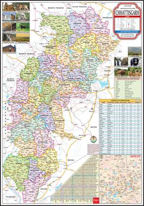 Chhattisgarh Political Map Paper Print