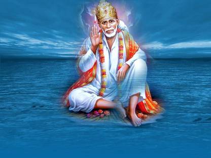 sai baba hd wallpaper on fine art paper 13x19 Paper Print