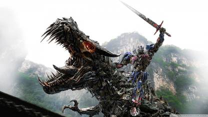 transformers 4 optimus prime vs dinobot wallpaper on LARGE PRINT 36X24 INCHES Photographic Paper