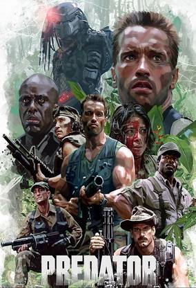 Poster Predator Movie Arnold sl-10018 (Large Poster, 36x24 Inch, Banner Media Print, Multicolor) Fine Art Print