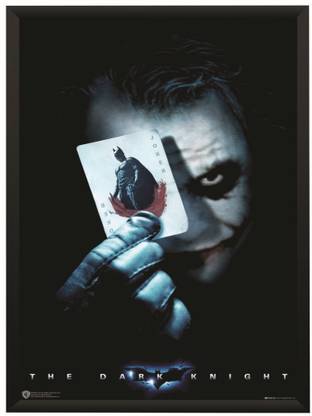 Dark Knight Joker Holding Batman Card Wall Poster With Frame A3 Size Photographic Paper