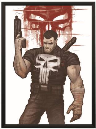 The Punisher With Logo Wall Poster With Frame A4 Size Photographic Paper