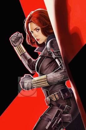 Superhero Black Widow Poster, Unframed, With Double Sided Tape Paper Print