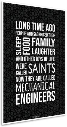 Motivational Poster for Students Room and Office Mechanical Engineer Print -Photographic Paper (12inchx18 inch, Unframed) Photographic Paper