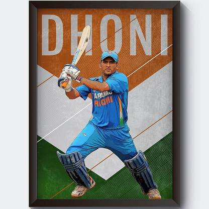 Poster Ms Dhoni sl-9964 (Large Poster, 36x24 Inch, Banner Media Print, Multicolor) Fine Art Print