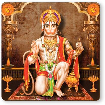 Timeless Devotion: Hanuman Ji 3D God Poster With Arti on MDF - A Symbol of Sacred Artistry 3D Poster