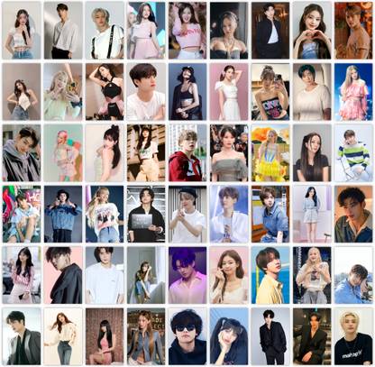 Pack of 54 Kpop Bts Black Pink Posters Collage Kit For Wall Fine Art Print