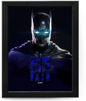 Batman (The Dark Knight), Superhero Inspirational and Motivational Quote Poster with Frame for Home and Offices Wall Décor, Pack of 01), Framed, Paper Print
