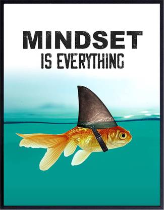 Motivational Wall Art Posters for Home, Office - Mindset is Everything - LARGE 12X18 - Inspirational Gifts for Men, Students - Entrepreneur Wall Art Decor - Uplifting Self-Improvement Positive Quotes Paper Print