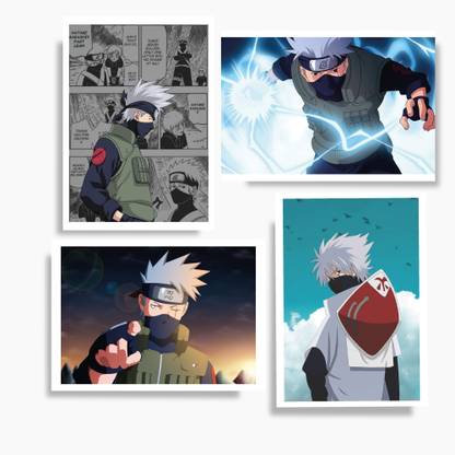 ANIME POSTER SET OF 4 KAKASHI NARUTO HIGH QUALITY GLOSSY POSTERS - Wall Poster For Home And Office Photographic Paper