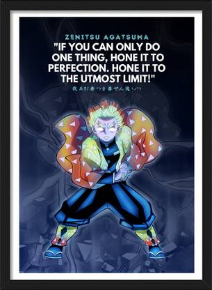 Zenitsu Agatsuma Thunder Breathing | Demon Slayer Characters | Anime Frames & Posters Paper Print