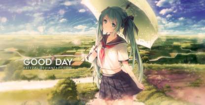 Poster Anime Vocaloid Hatsune Miku sl11571 (Large Poster, 36x24 Inches, Banner Media, Multicolor) Fine Art Print