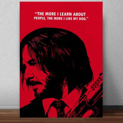 John Wick Movie Quote Poster for Room & Office Paper Print