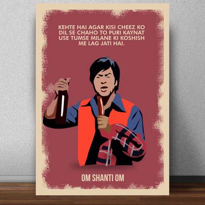Om Shanti Om Movie Poster for Room (Matte paper 300 GSM, 13 X 19 Inches, Multi-coloured, Lata Mangeshkar) Paper Print