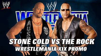Stone Cold Steve Austin vs The Rock Promo at Wrestlemania xix poster on LARGE PRINT 36X24 INCHES Photographic Paper