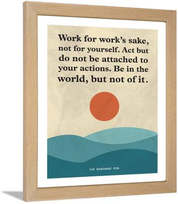 Bhagavad Gita Quotes Wall Frame - Gita Quotes Wall Poster - Krishna Quotes Wall Frames - Krishna Quotes Wall Poster - (13.6 X 10.6 Inches) Paper Print