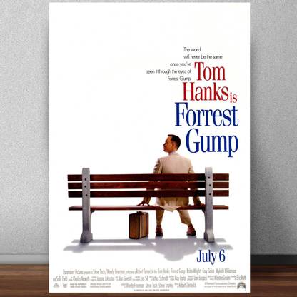 Forest Gump Movie Minimal Art Poster for Room & Office Multi color Poster for Room & Office Multicolor Paper Print