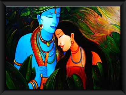 VERY BEAUTIFUL LORD RADHA JI & KRISHNA JI PHOTO FRAME Photographic Paper