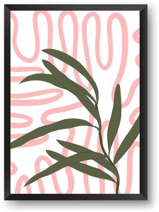 PLANTER MINIMAL PINK AESTHETIC Modern Wall Frame - Black Framed Wall Poster For Home And Office With Frame, (12.6*9.6) Photographic Paper