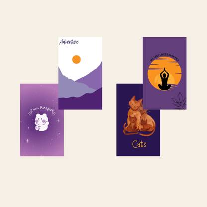 32 Motivational Purple Prints – 4x6 Inch – Beautiful Daily Quotes for Study or Workspace Paper Print