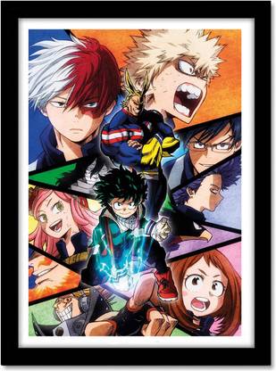 My Hero Academia Deku Large Frame Large Framed Poster for Room & Office(13x19 inch,Framed) Paper Print