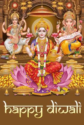 Lord_ Laxmi _ Ganesh Diwali Paper Poster (Poster 12X18 Inch in rolled) Paper Poster Pape Print Paper Print