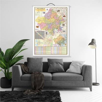 (Set of 2 Map) Rajasthan Map and India Map Both Map Laminated (Rollup) Size : 100x70 Centimeter (40"x28" inch), With Important Fact and Figure. Ideal Map For Aspirant of UPSC , PCS , SSC , RAILWAY Exam and Other Competitive Exam. Updated Map. Up and Bottom Sided Covered by pipe. Paper Print