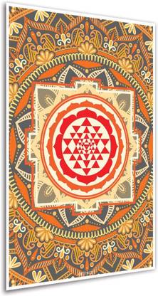 Posters Sri Yantra Poster for Home and Office | Religious God Poster for Fortune Wealth and Posperity (12x18 inches, Multicolor, Unframed) Fine Art Print