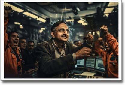 Dr. Vikram Sarabhai Abstract Poster Roll Printed 12inch Width 18inch Height Peel off Sticker Attach on any Smooth Surface Paper Print