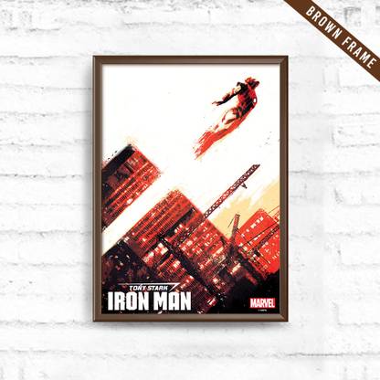 The Invincible Iron Man - Official Iron Man Poster Brown Frame Photographic Paper
