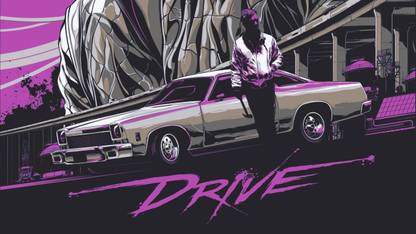 Poster Movies Drive Ryan Gosling Large Poster sl-8700 (Large Print, 36x24 Inches, Banner Media, Multicolor) Fine Art Print
