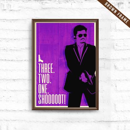 Thuppakki Tribute Poster Brown Frame Photographic Paper