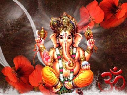GOD'S GANESH JI ON FINE ART PAPER HD QUALITY WALLPAPER POSTER Fine Art Print