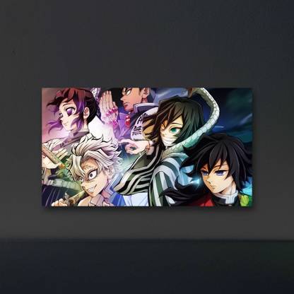 DEMON SLAYER I GYOMEI , OBANAI , SANEMI , SHINOBU & GIYU I 300 GSM POSTER I A3 FRAME 3D Poster