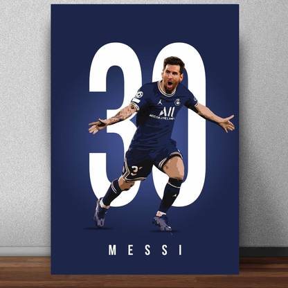 Messi PSG 30 Poster for Room (Matte paper 300 GSM, 13 X 19 Inches, Multi-coloured, Lata Mangeshkar) Paper Print