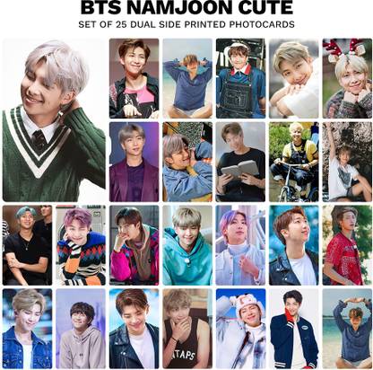 Namjoon Set of 25 Cute Photocards | Dual Sided | HD Quality | UV Printed Fine Art Print