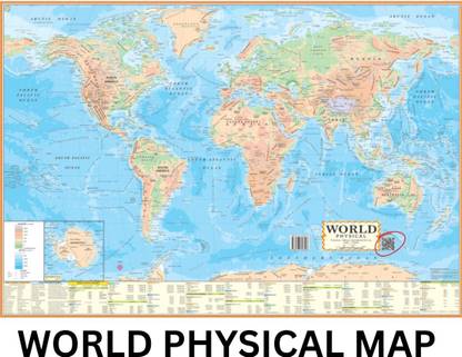WORLD PHYSICAL MAP | Map Size ( 40*28 ) Paper Print