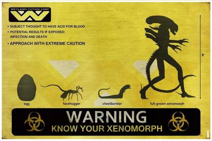 Movie Alien ON HI QUALITY LARGE PRINT 36X24 INCHES Photographic Paper