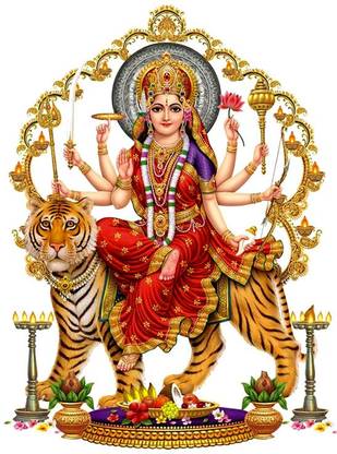 Poster Maa Durga Ji Mata Rani Sherawali Series 1 (Large Print, 36x24 Inches, Banner Media, Multicolor) Fine Art Print