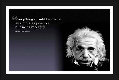Albert Einstein Motivational Poster with A4 Frame F-138 Paper Print