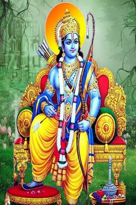 Shree Ram Posters Ram Mandir Ayodhya,Sita Ram,Ram Chandra,Ram Lalla,Ram Darbar,Ramayan,Ram Parivar,Ram Bhakt, Hindu God HD wall Poster | Aesthetic Poster | Wall Decor (18X12 inch). Ram ji Single 50 Photographic Paper