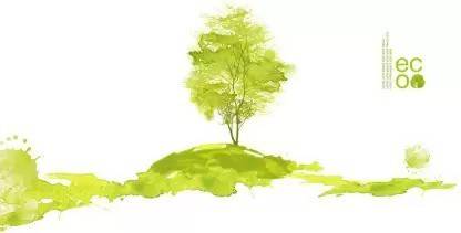 Green tree on the hill sticker poster|save earth|save nature|globar warming|size:12x18 inch|multicolor Paper Print (18 inch X 12 inch, Rolled) Paper Print