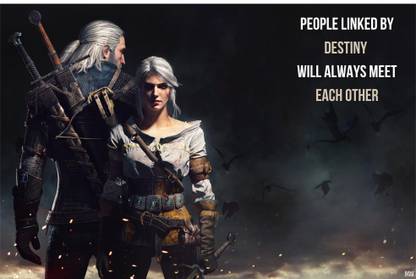 Witcher and Ciri Netflix Qoute Poster 18 x 12 inch Paper Print