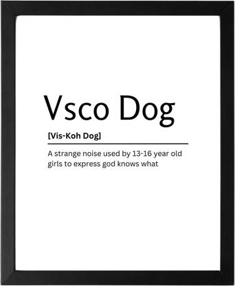 Vsco Dog 9.5 X 11.5 UNFRAMED Dictionary Definition Art Print Poster Wall Office Home Decor Minimalist Funny Quote Meaning Enhanced Paper Poster Paper Print
