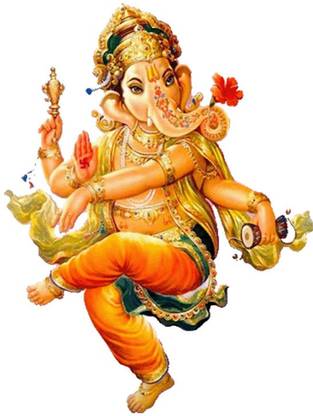 Poster Dancing Ganesha sl-9611 (Large Poster, 36x24 Inch, Banner Media Print, Multicolor) Fine Art Print