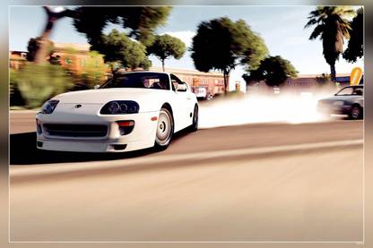 Toyota Supra Car Above Video Game Matte Finish Poster P-9772 Paper Print
