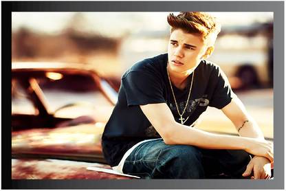 Justin Bieber Music Frame Poster For Room Synthetic Wood Gloss Lamination F9 Paper Print