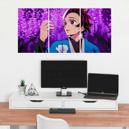 Demon Slayer Split Design Anime printed poster Set of 3 Photographic Paper